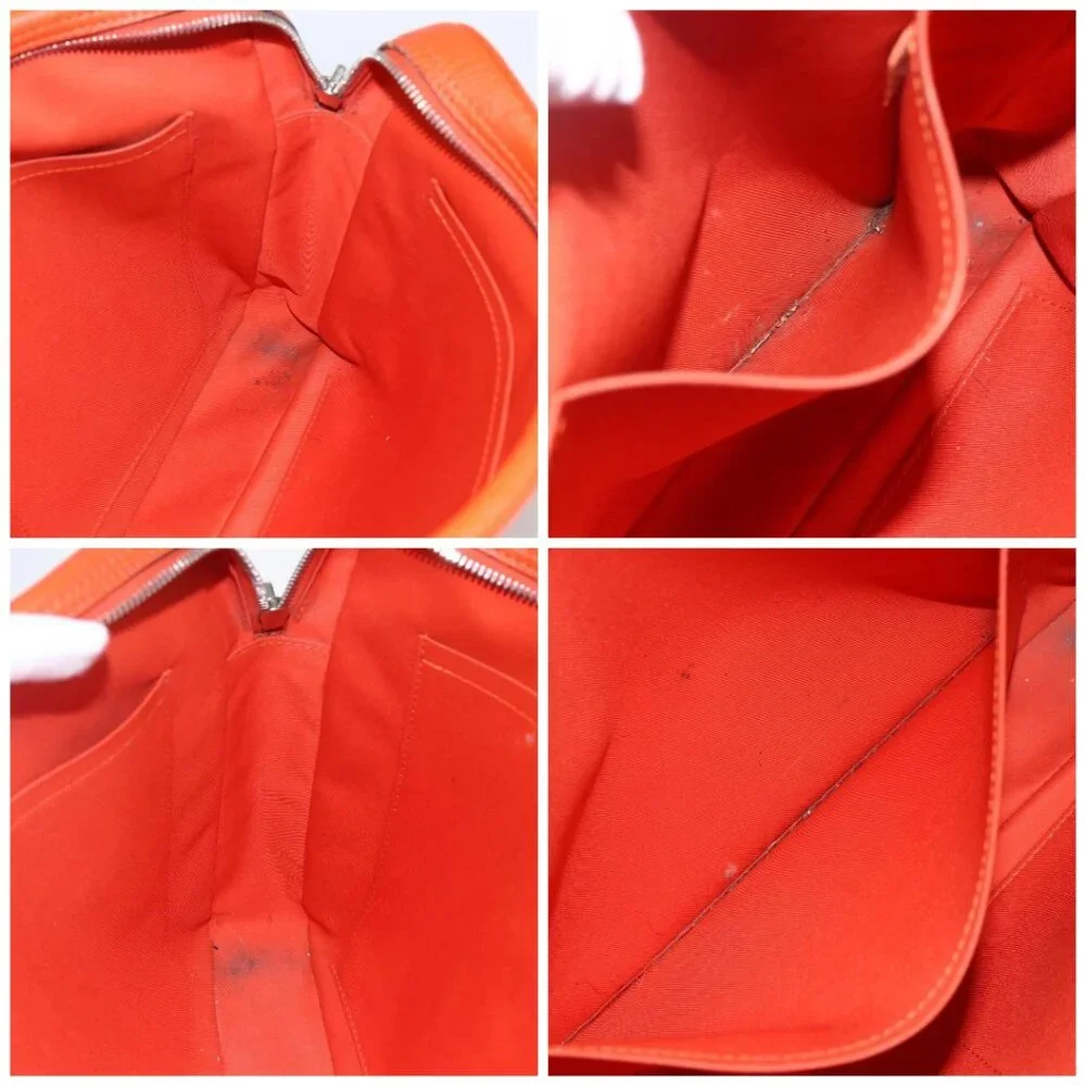 LOUIS VUITTON Taiga Porte Documents Voyage Bag Orange M30637 LV Auth 156354